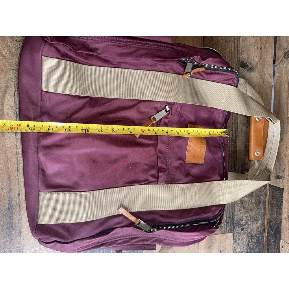 Jack Spade Mens Pilot Nylon Lift Pack Maroon Leather Weekend
